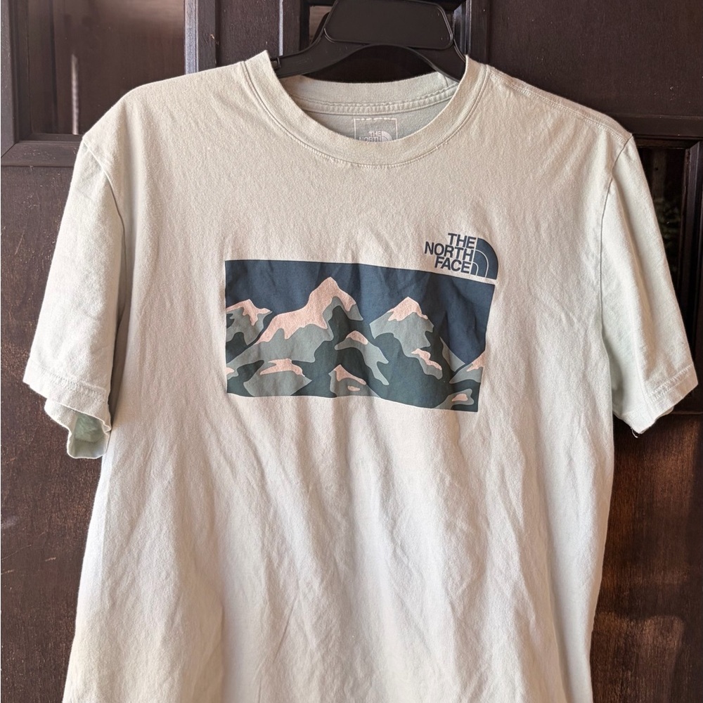 The North Face Men's Mountain Tee - Cream and Green
